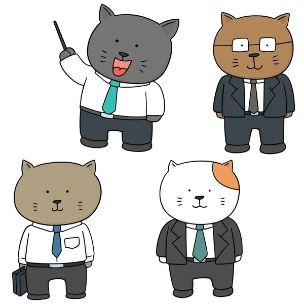 Wektor zestaw cat w garniturze — Wektor stockowy