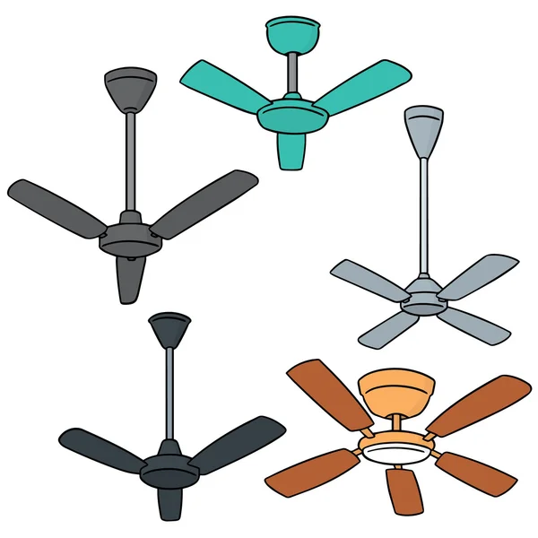 Ensemble vectoriel de ventilateur de plafond — Image vectorielle