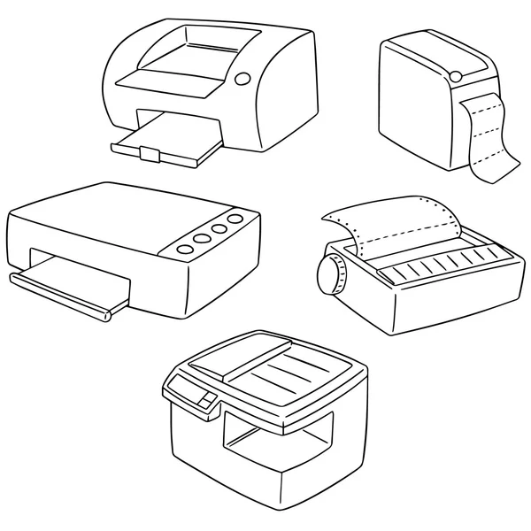 向量集的打印机 — 图库矢量图片