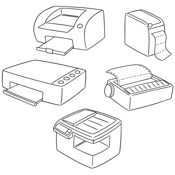 Wektor zestaw drukarki — Wektor stockowy