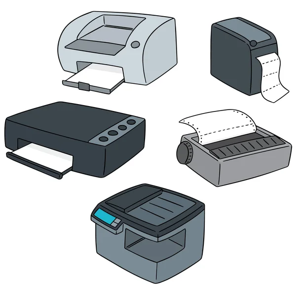 Векторный набор принтера — стоковый вектор