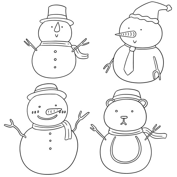 向量集的雪人 — 图库矢量图片
