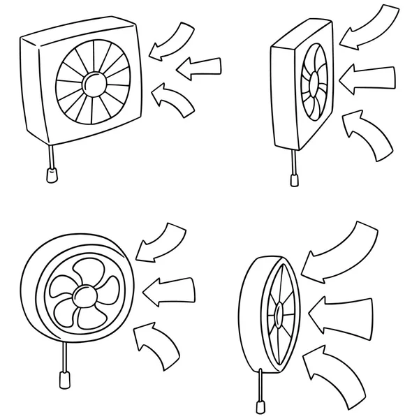 Vector conjunto de ventilador de ventilación — Archivo Imágenes Vectoriales