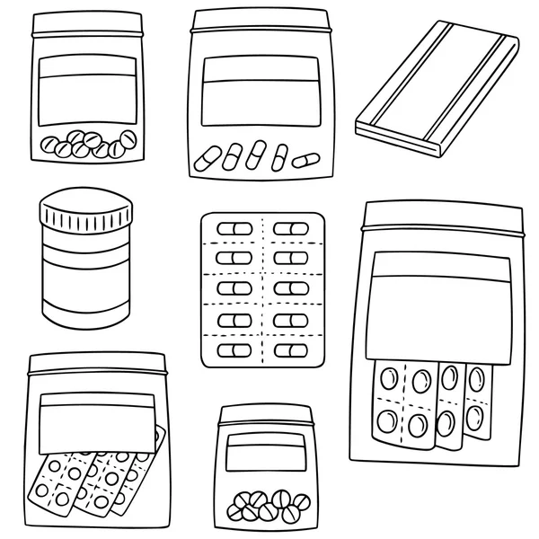 Vector conjunto de paquete de medicamentos — Archivo Imágenes Vectoriales