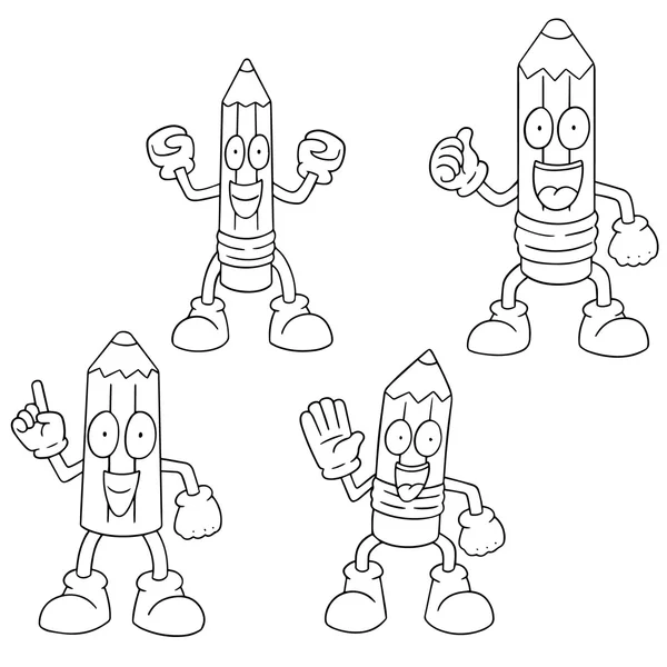 Vektor-Set von Bleistift-Cartoon — Stockvektor