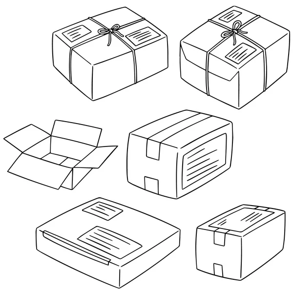 Vektor Set von Box — Stockvektor