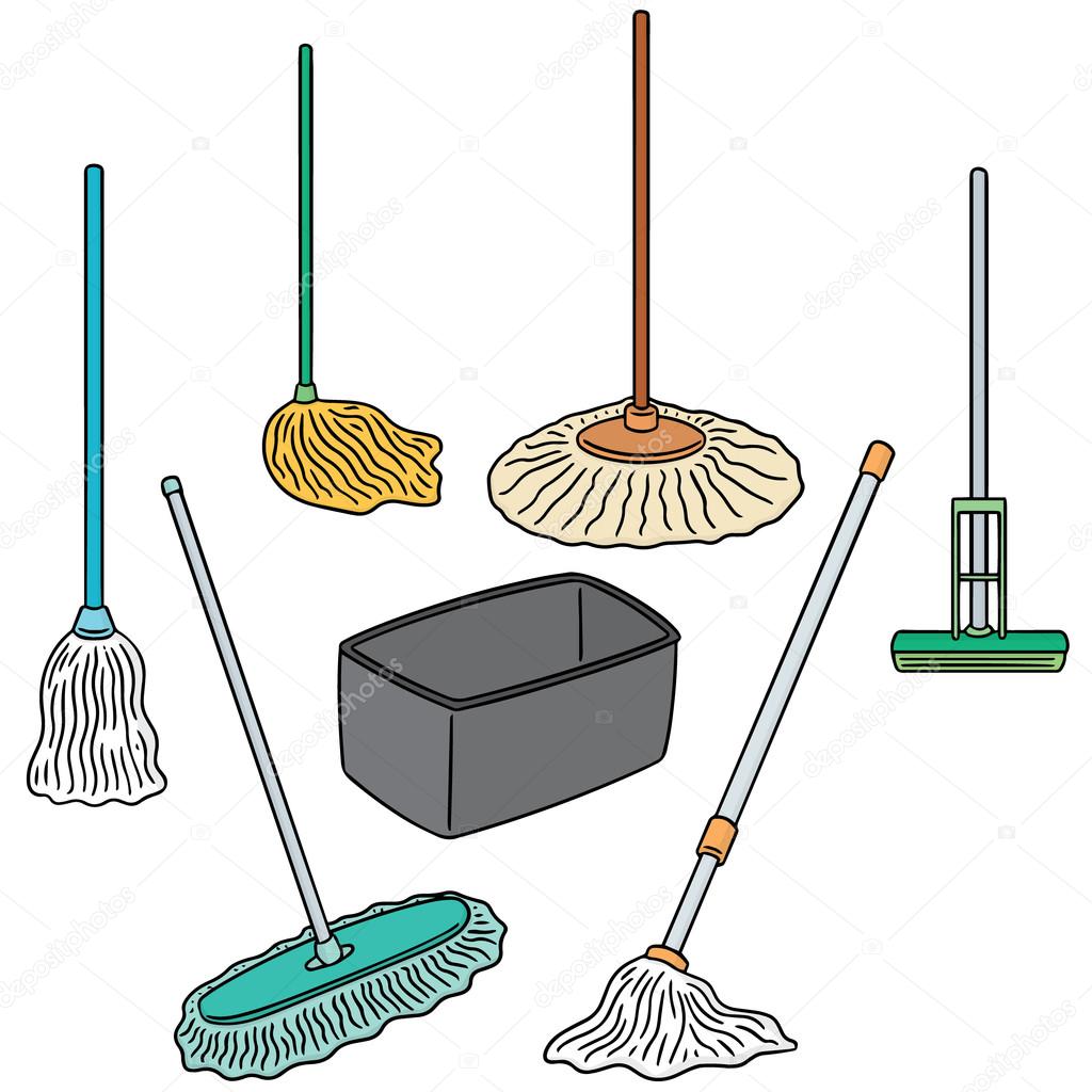 vector set of broom