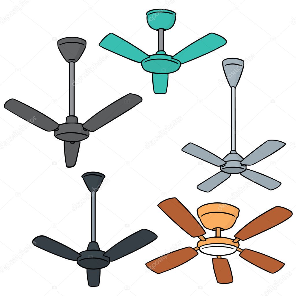 vector set of ceiling fan