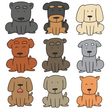 vektör köpek kümesi