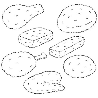 kızarmış tavuk kümesi vektör