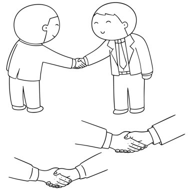 vektör set el sıkışmasının