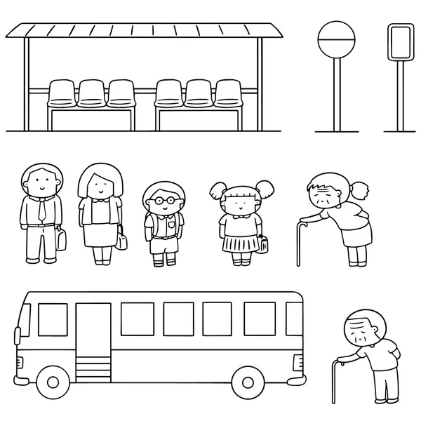 otobüs durağı vektör kümesi