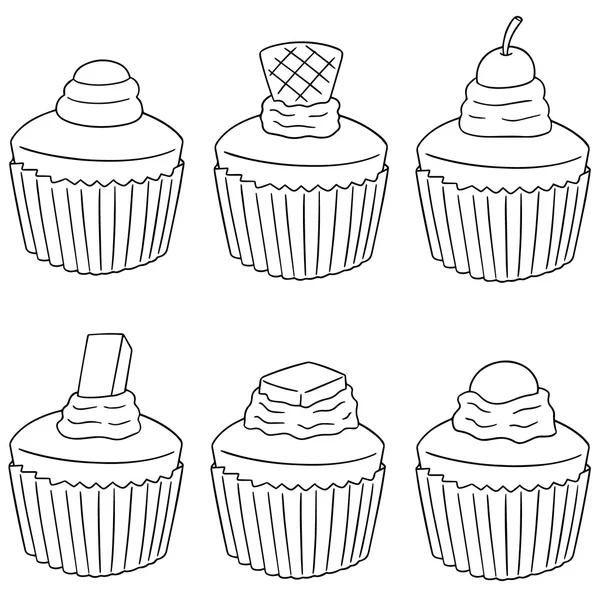 Vektorová sada cupcakes — Stockový vektor