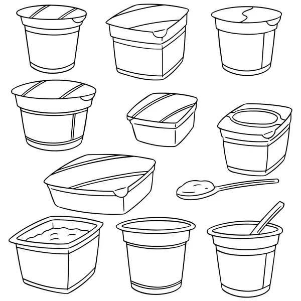 Ensemble vectoriel de yaourt — Image vectorielle