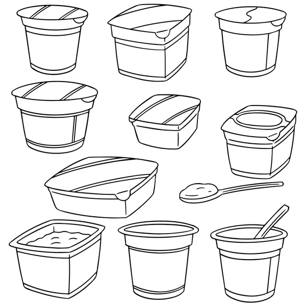 酸奶的载体集 — 图库矢量图片