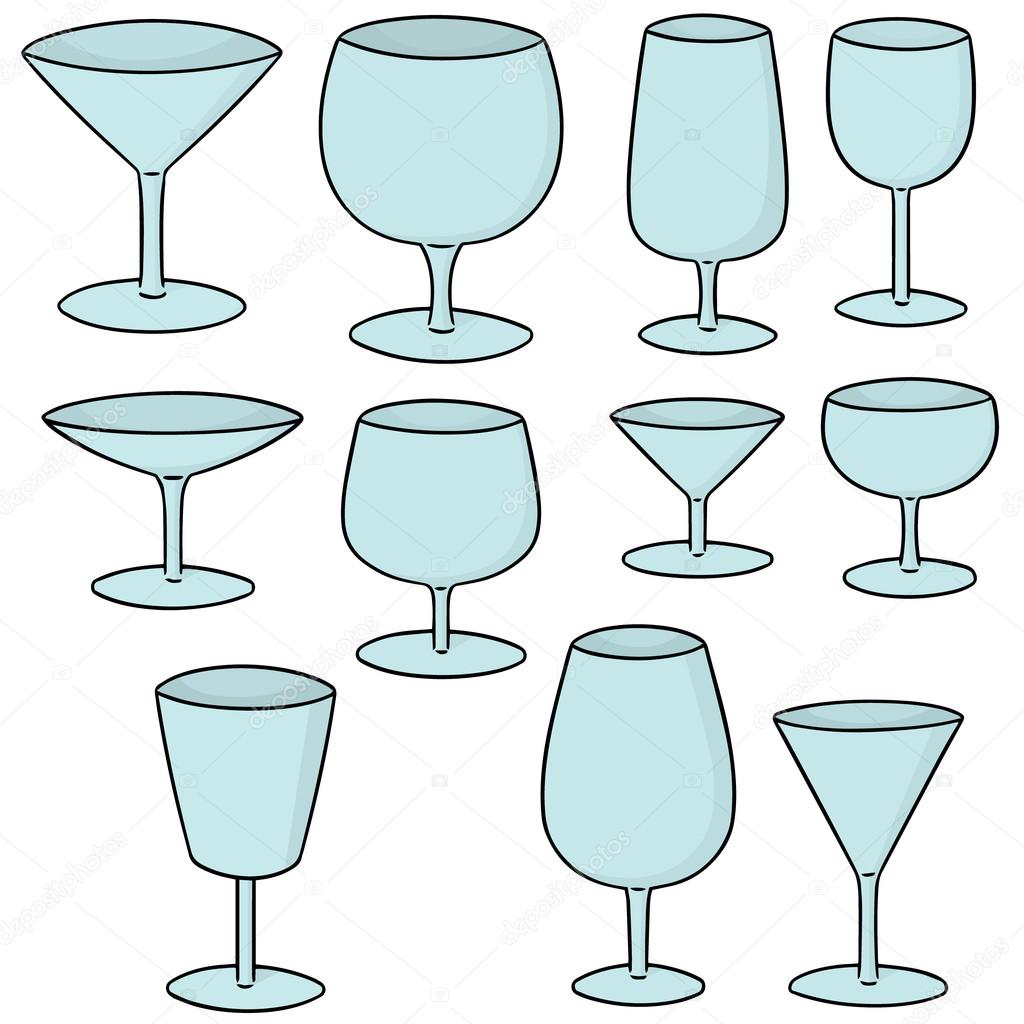 vector set of wine glass