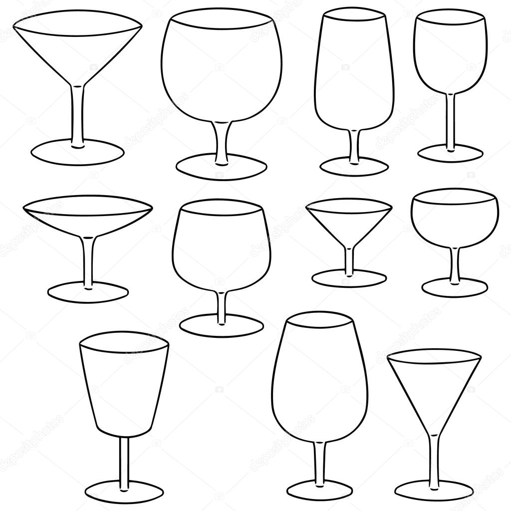 vector set of wine glass