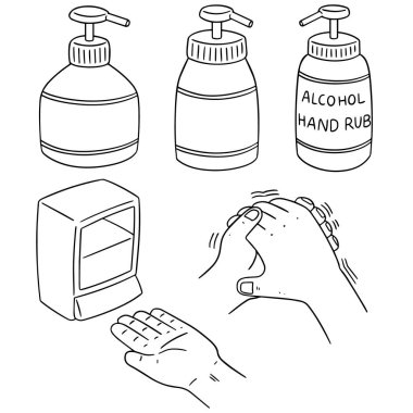 alkol el masajı vektör kümesi