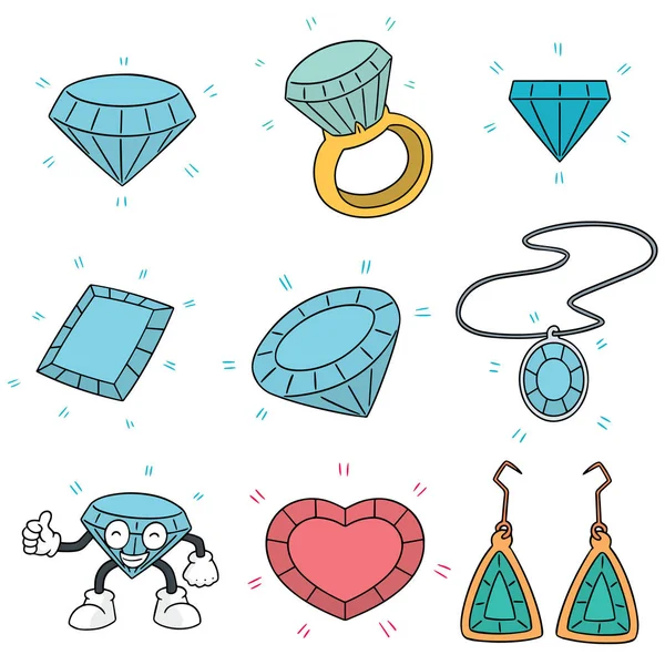 Vector set of diamond — Stock Vector