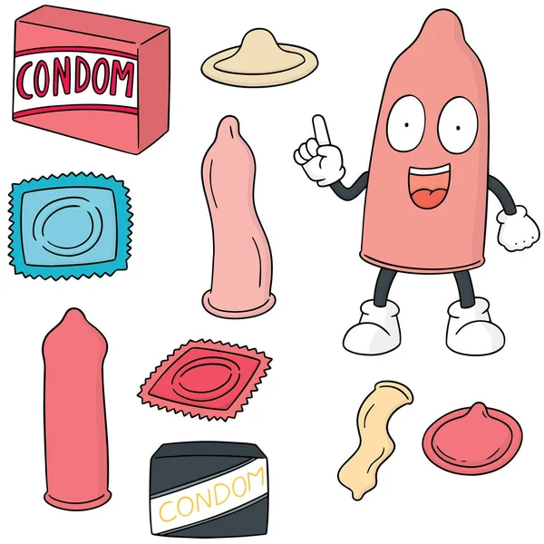 Vector uppsättning kondom — Stock vektor