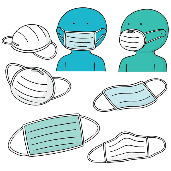 Vector uppsättning medicinsk skyddande mask — Stock vektor