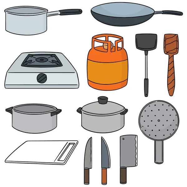 Jeu vectoriel d'outils de cuisine — Image vectorielle