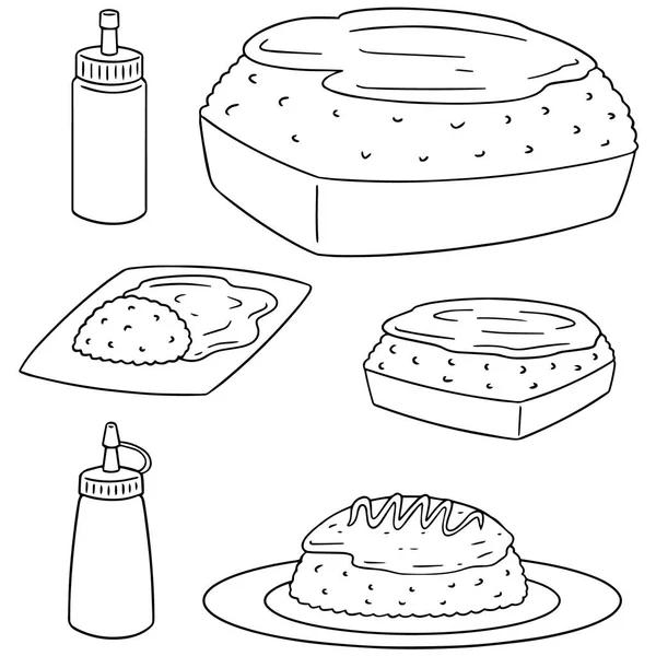 向量集的蛋包饭 — 图库矢量图片