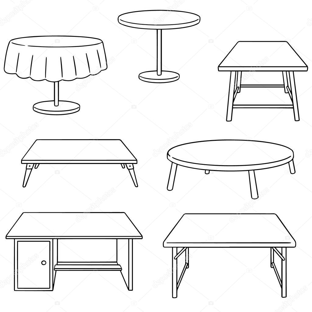 vector set of desks