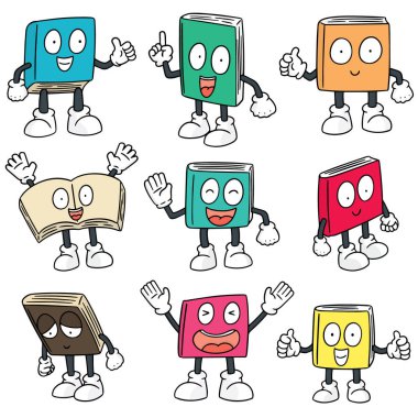 vektör set kitap karikatür