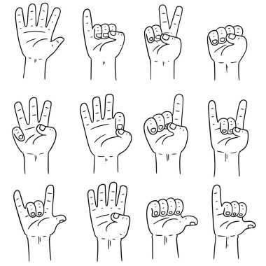 çizgi film el vektör kümesi