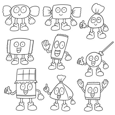 vektör kümesi tatlı ve şekerlemeler