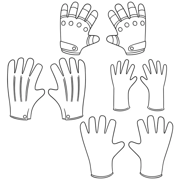 Vector set of gloves — Stock Vector