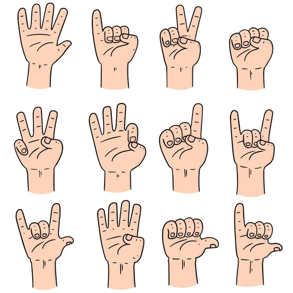 Vector set of cartoon hand — Stock Vector