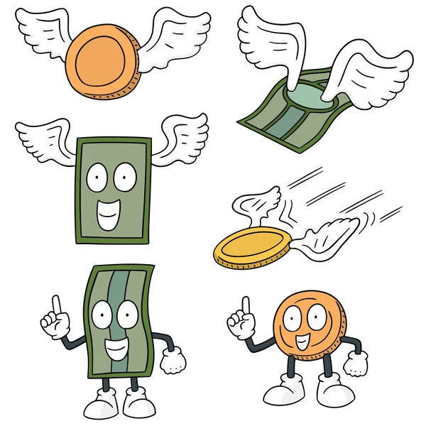 Vector set van geld cartoon — Stockvector