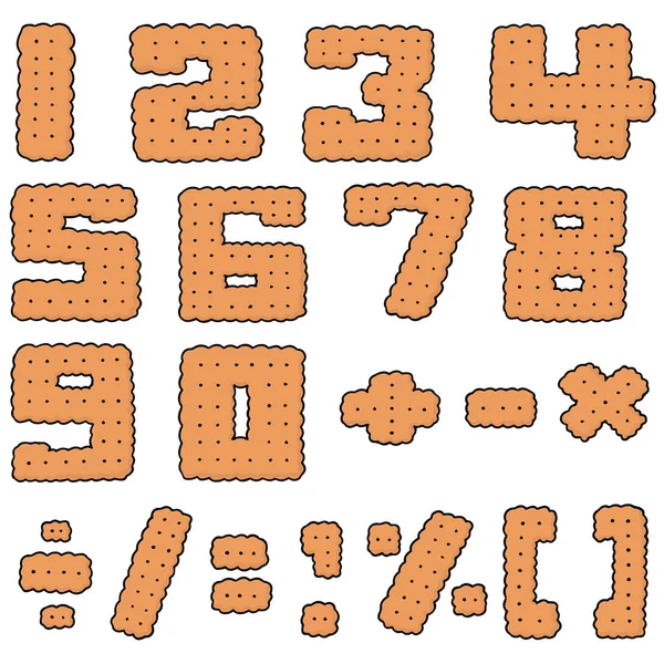 Vector conjunto de número de galleta — Archivo Imágenes Vectoriales