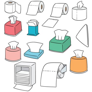 vector set of tissue paper clipart