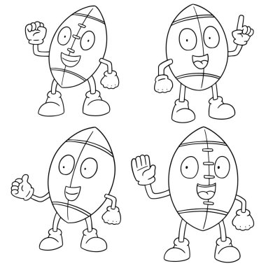 Amerikan futbolu topu vektör kümesi