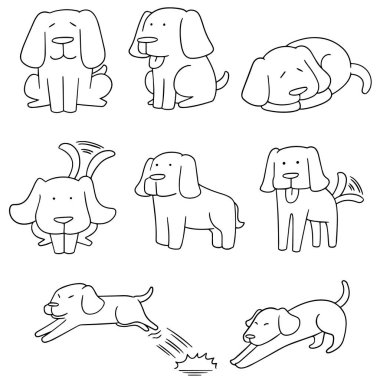 vektör set köpek, labrador geri almak