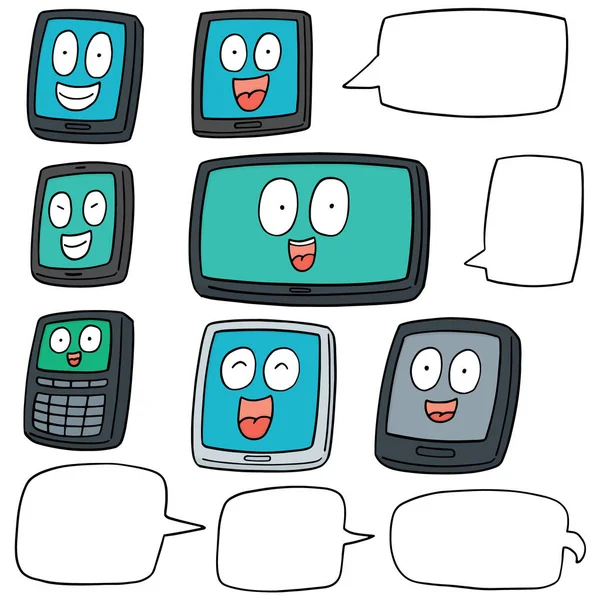 Vektor-Set von Smartphone und Tablet-Cartoon — Stockvektor