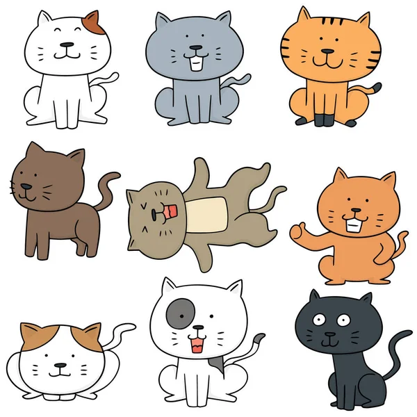 Ensemble vectoriel de chats — Image vectorielle