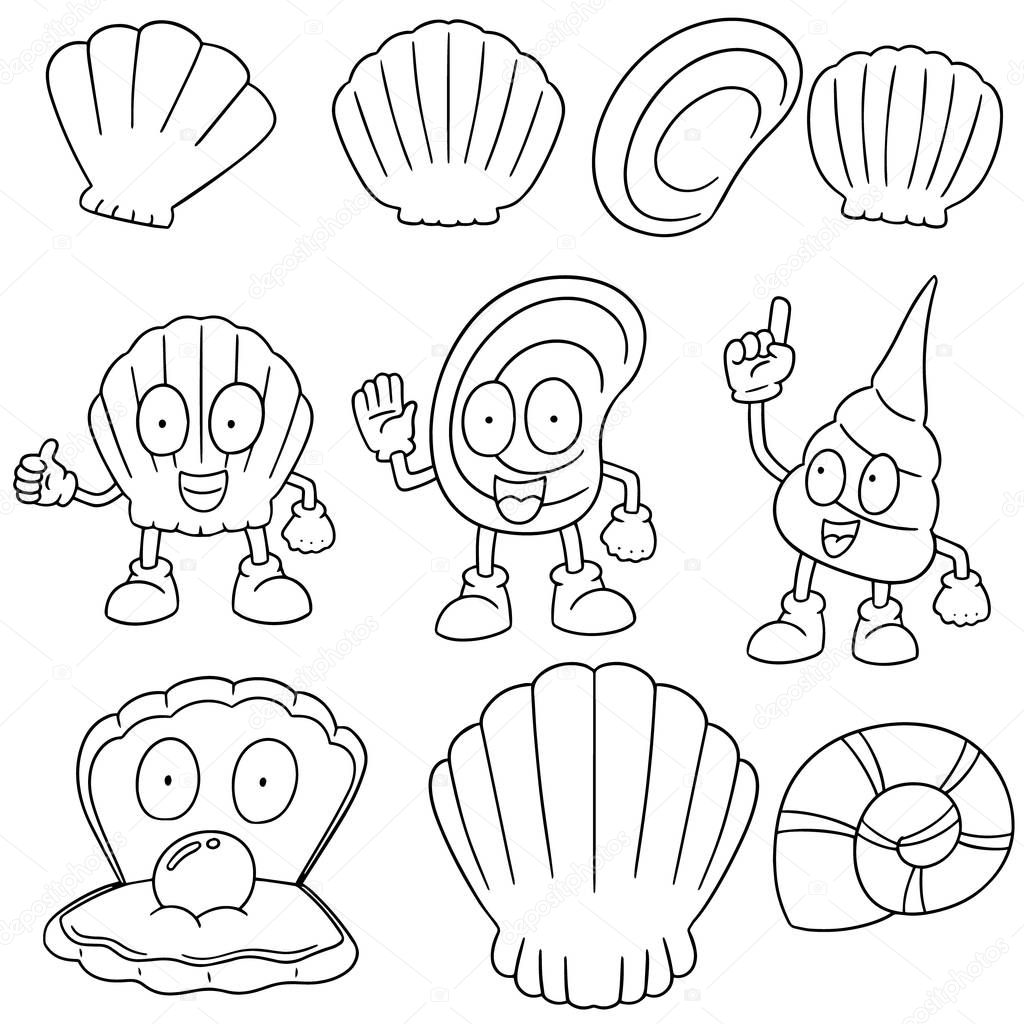 Vector illustration of Set Sea Shell 131036350