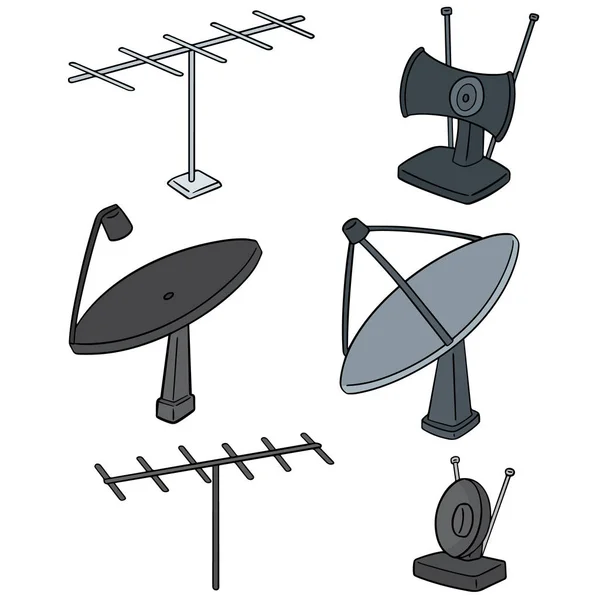 Vektor set parabola dan antena - Stok Vektor