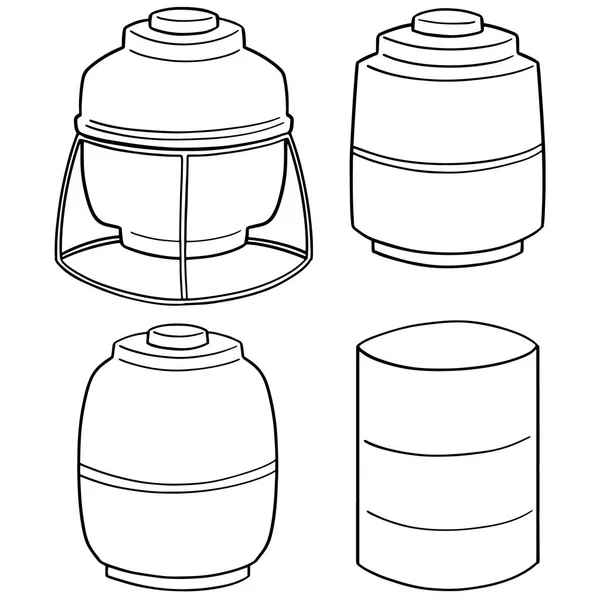 Conjunto vetorial de tanque de armazenamento de água — Vetor de Stock