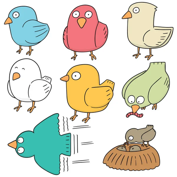 Vector set of bird — Stock Vector