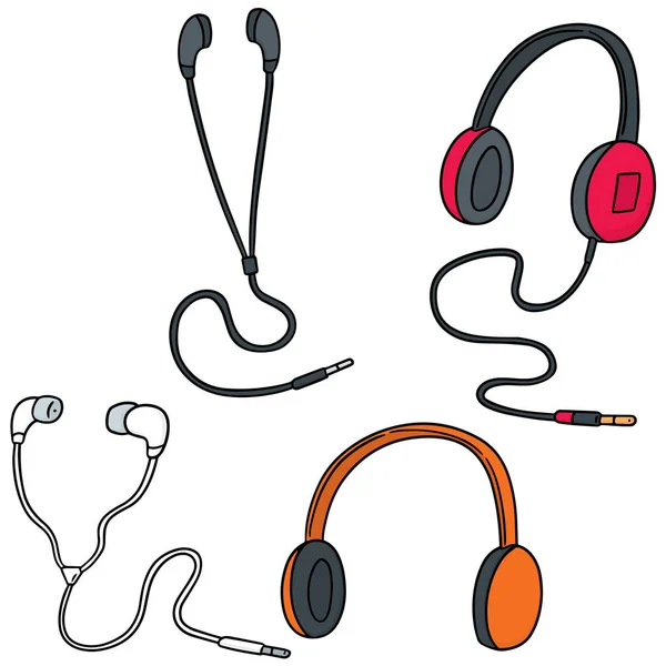 向量集的耳机和耳机 — 图库矢量图片
