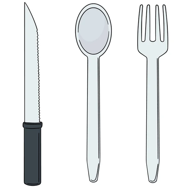 Vektorové Sada nůž, lžička a vidlička — Stockový vektor