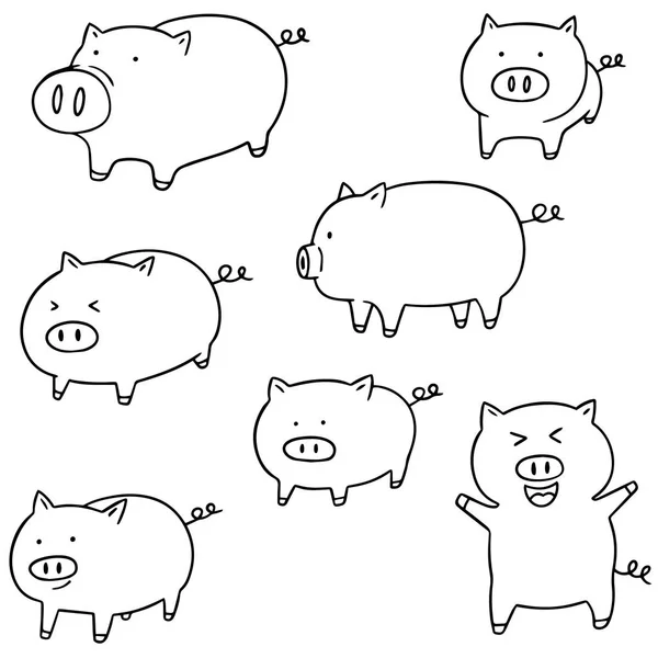 Jeu vectoriel de porcs — Image vectorielle