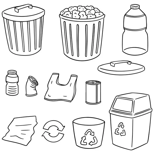 Векторный набор мусора — стоковый вектор