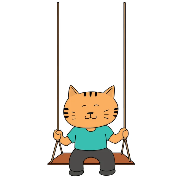 Vector set of cat swing — Stock Illustration Vector set of cat swing Vector Graphics