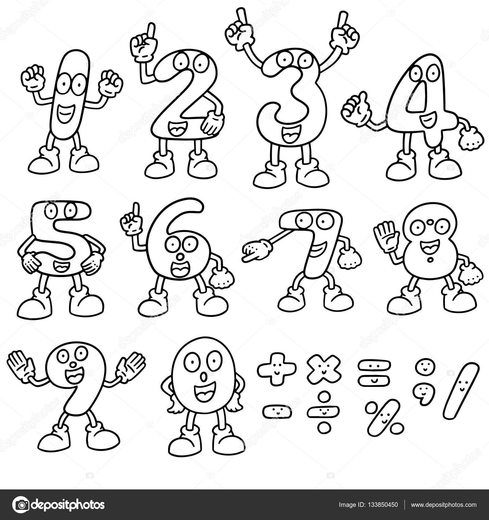 Jeu de dessin animé numéro vectorielles — Vecteur par ourlifelooklikeballoon hotmail